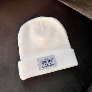 Boys Lie White Beanie